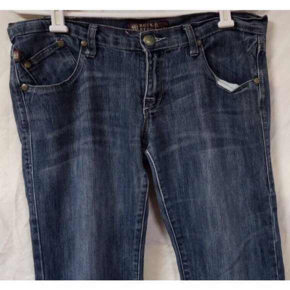 Rock & Republic Kasandra 32x31 Bootcut Low Rise Stretch Embellished Jeans - Picture 2 of 16